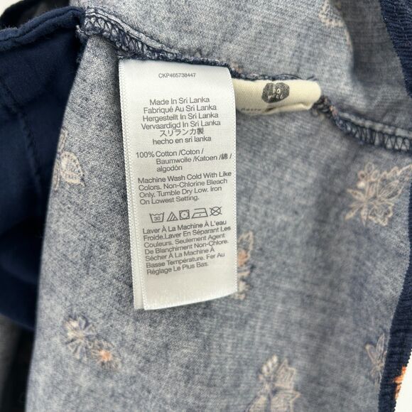 MADEWELL Navy Blue Floral Baby Corduroy Paperbag Button Front Mini Skirt Small - Picture 5 of 5